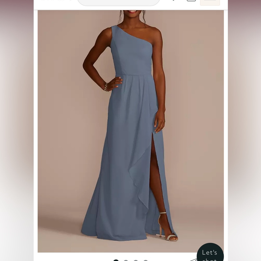 Chiffon One-Shoulder Dress with Cascade
STYLE# F20011